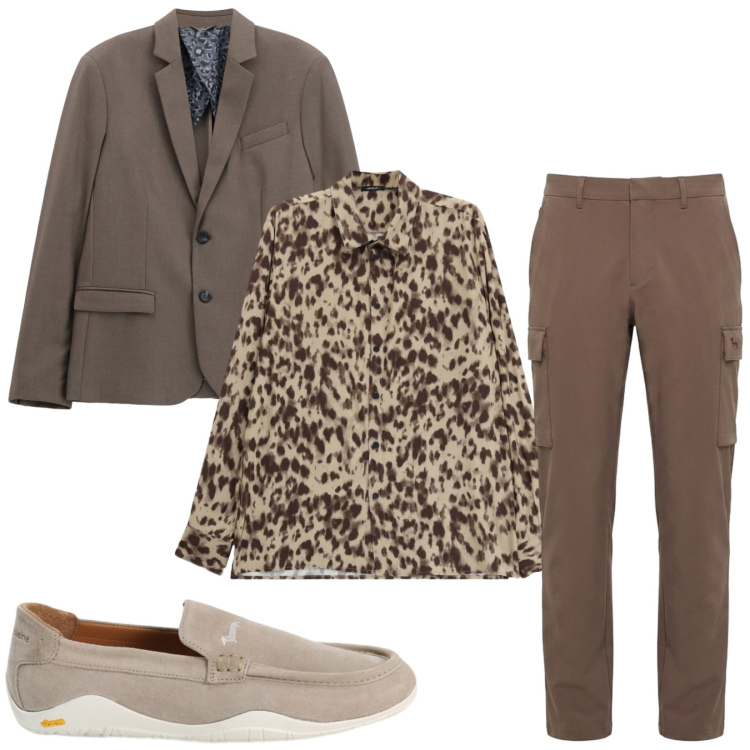 Outfit uomo - Total look #2459033. Stile Trendy per Serata speciale. Abbinamento con scarpe stringate, pantaloni cargo, camicie, giacche.