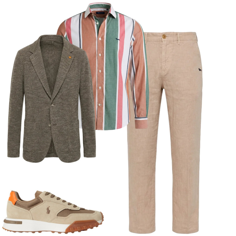 Outfit uomo - Total look #2459097. Stile Casual per Tutti i giorni. Abbinamento con giacche, pantaloni chino, camicie, sneakers.