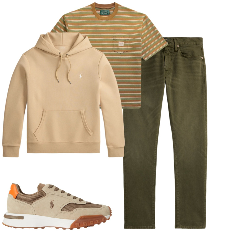 Outfit uomo - Fall. Stile Casual per Tutti i giorni. Abbinamento con jeans, felpe con cappuccio, sneakers, t-shirt.