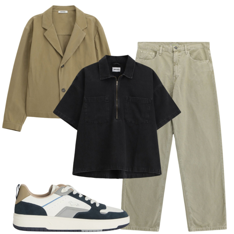 Outfit uomo - Total look #2459188. Stile Casual per Tutti i giorni. Abbinamento con sneakers, camicie a manica corta, giacche, pantaloni.