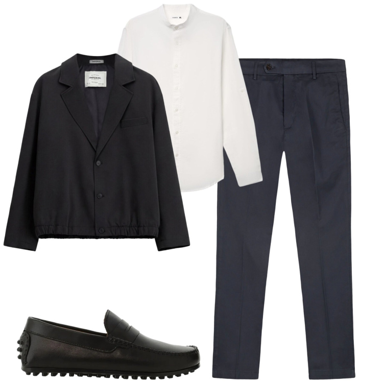 Outfit uomo - Total look #2459196. Stile Urban per Tutti i giorni. Abbinamento con giacche, scarpe stringate, camicie, pantaloni chino.