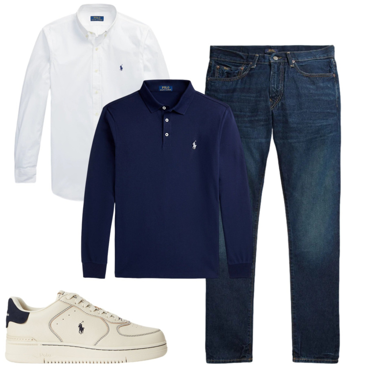 Outfit uomo - City. Stile Urban per Tutti i giorni. Abbinamento con polo, jeans, camicie, sneakers.