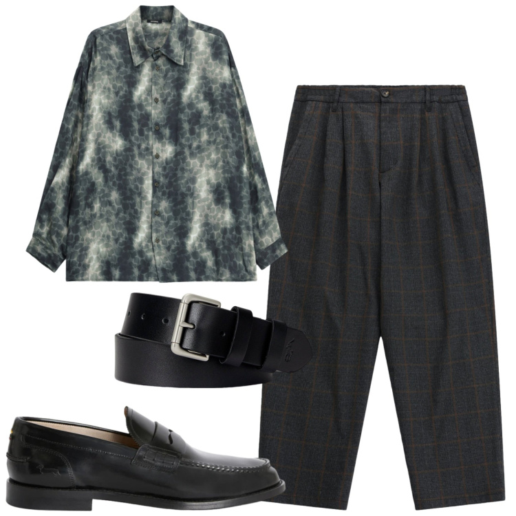 Outfit uomo - City. Stile Urban per Tutti i giorni. Abbinamento con scarpe stringate, pantaloni, camicie, cinture.