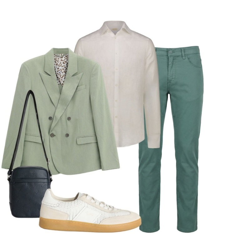 Outfit uomo - Total look #2459420. Stile Trendy per Tutti i giorni. Abbinamento con sneakers, borse sportive, pantaloni, giacche, camicie.