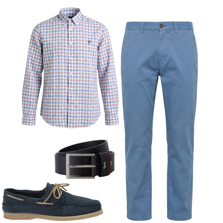 Outfit uomo - City. Stile Casual per Tutti i giorni. Abbinamento con scarpe stringate, pantaloni, camicie, cinture.
