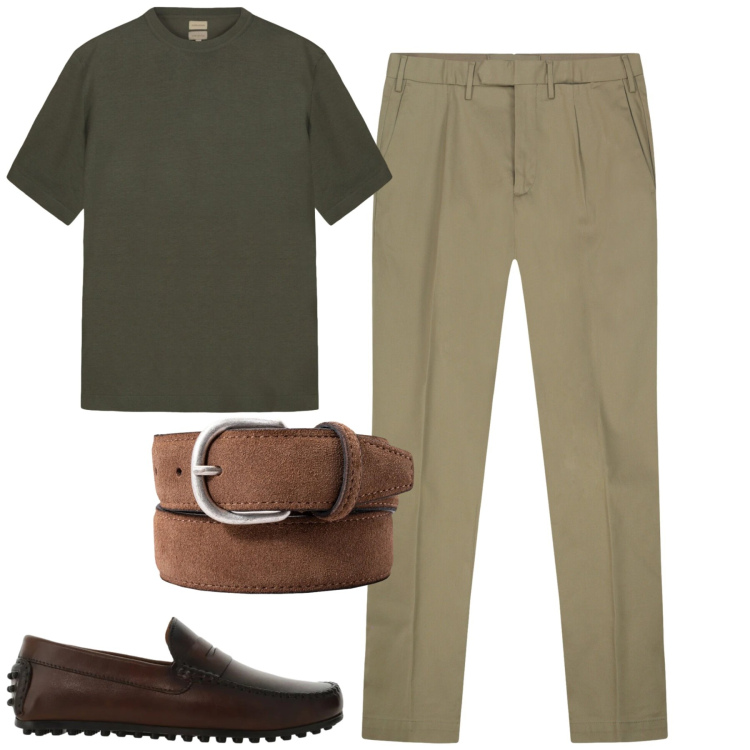 Outfit uomo - City. Stile Urban per Tutti i giorni. Abbinamento con scarpe stringate, pantaloni, cinture, t-shirt.