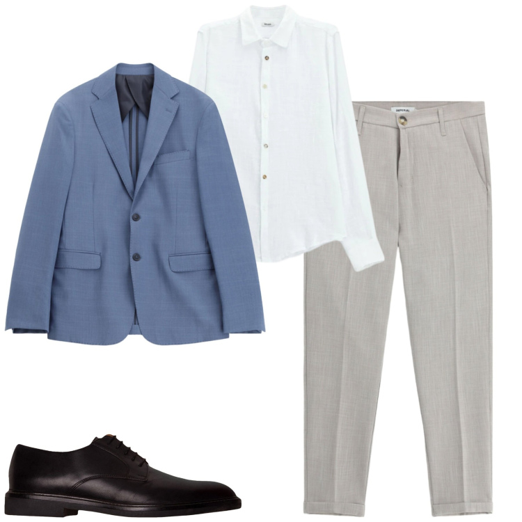 Outfit uomo - City. Stile Urban per Tutti i giorni. Abbinamento con giacche, pantaloni, camicie, scarpe stringate.