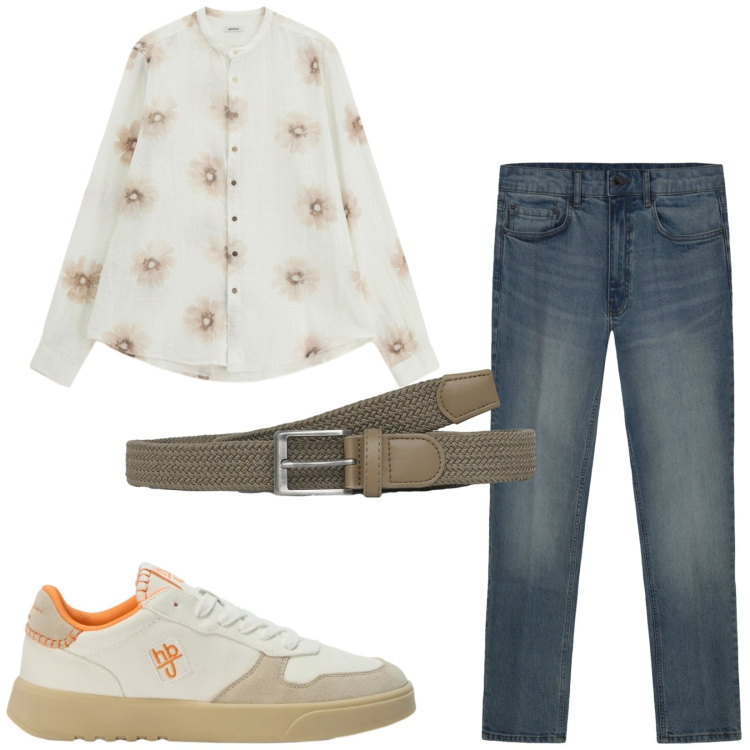 Outfit uomo - Total look #2459522. Stile Trendy per Serata speciale. Abbinamento con sneakers, camicie, cinture, jeans.
