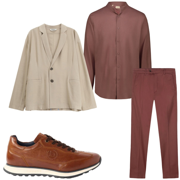Outfit uomo - Total look #2459568. Stile Trendy per Ufficio. Abbinamento con sneakers, giacche, pantaloni chino, camicie.