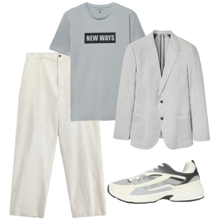 Outfit uomo - City. Stile Casual per Tutti i giorni. Abbinamento con giacche, pantaloni, sneakers, t-shirt.