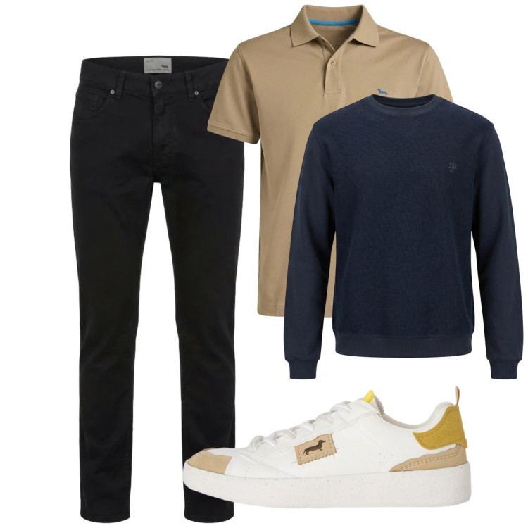 Outfit uomo - City. Stile Casual per Tutti i giorni. Abbinamento con sneakers, pantaloni, felpe, polo.