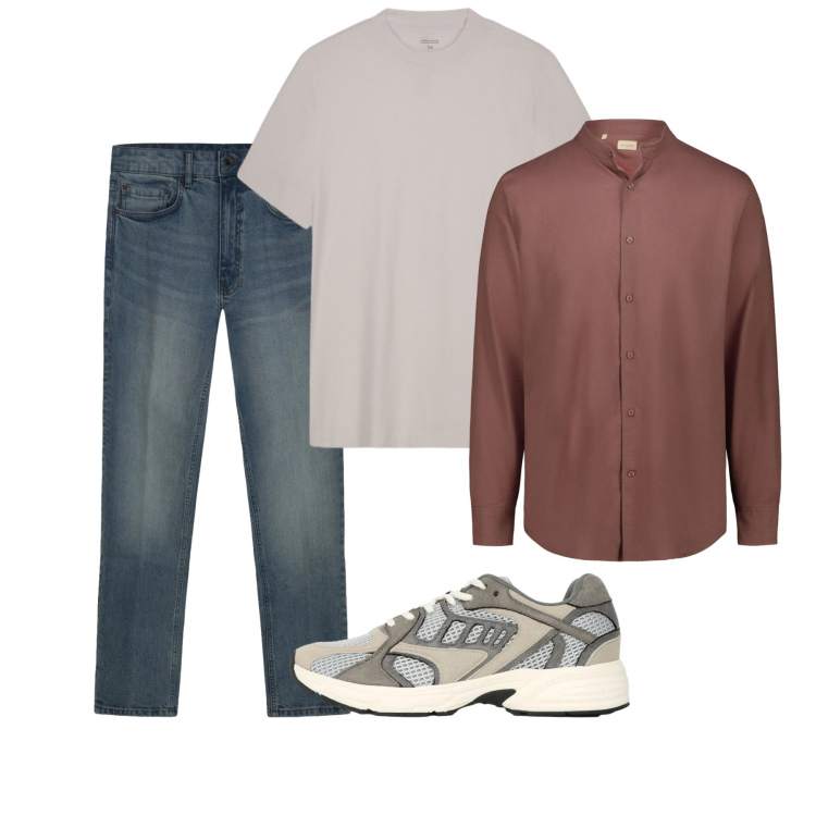 Outfit uomo - Agosto. Stile Casual per Tutti i giorni. Abbinamento con sneakers, t-shirt, jeans, camicie.