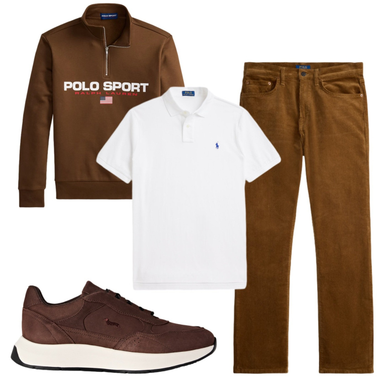 Outfit uomo - Total look #2459729. Stile Casual per Tutti i giorni. Abbinamento con sneakers, pantaloni, felpe, polo.