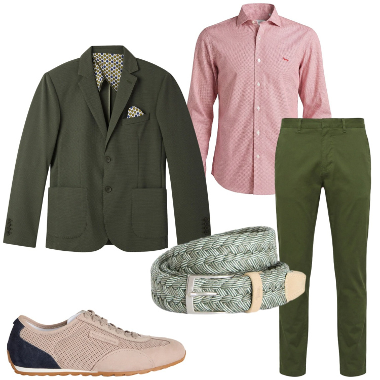 Outfit uomo - Total look #2459740. Stile Trendy per Ufficio. Abbinamento con sneakers, camicie, pantaloni, cinture, giacche.