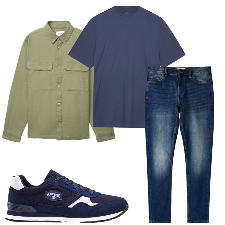 Outfit uomo - Total look #2459743. Stile Trendy per Tutti i giorni. Abbinamento con sneakers, cappotti, jeans skinny, t-shirt.