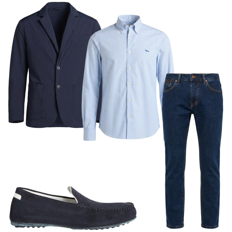 Outfit uomo - Total look #2459761. Stile Business/Elegante per Ufficio. Abbinamento con camicie, scarpe stringate, pantaloni, giacche.
