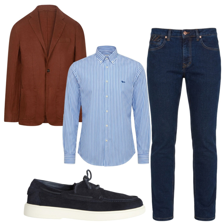 Outfit uomo - Total look #2459762. Stile Business/Elegante per Ufficio. Abbinamento con scarpe stringate, camicie, jeans, giacche.