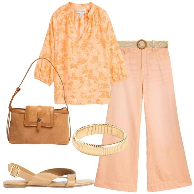 Outfit donna - Casual. Stile Casual per Tutti i giorni. Abbinamento con jeans, tuniche, sandali, braccialetti, cinture, borse a tracolla.