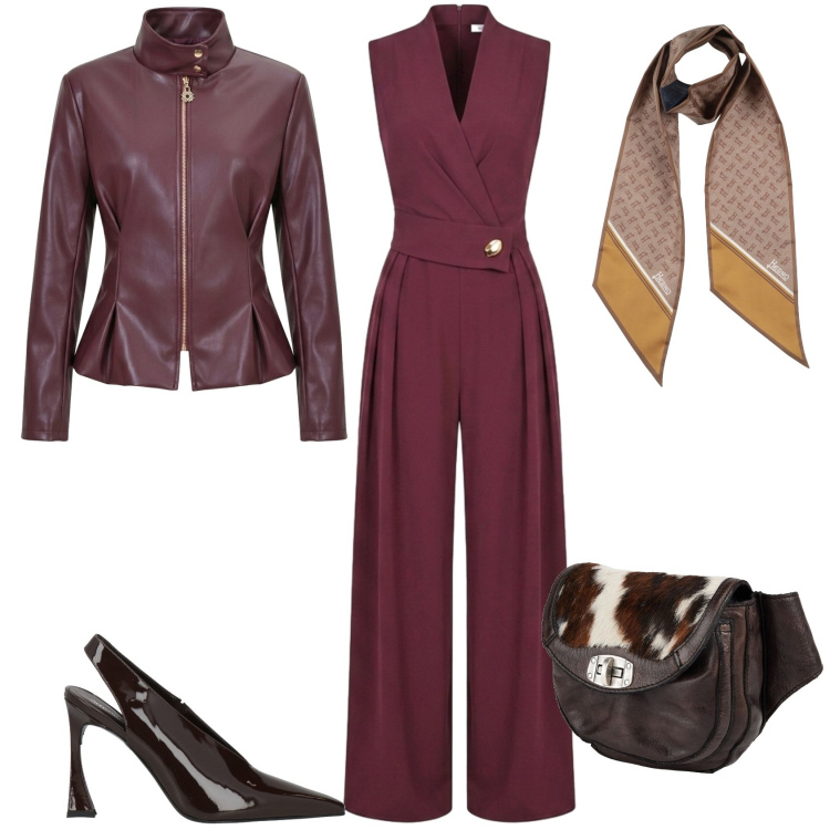 Outfit donna - Total look #2459924. Stile Chic per Cerimonia. Abbinamento con marsupi, décolleté, sciarpe, tute, giacche.