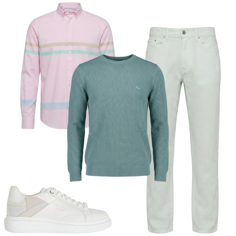 Outfit uomo - City. Stile Casual per Tutti i giorni. Abbinamento con sneakers, camicie, pullovers, pantaloni.
