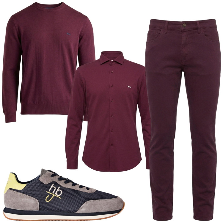 Outfit uomo - Total look #2459959. Stile Trendy per Serata speciale. Abbinamento con pantaloni, sneakers, maglieria, camicie.