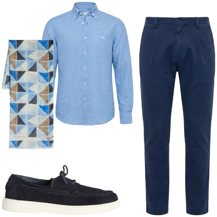 Outfit uomo - Total look #2460006. Stile Business/Elegante per Ufficio. Abbinamento con scarpe stringate, sciarpe, pantaloni, camicie.