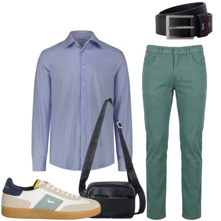 Outfit uomo - Total look #2460033. Stile Casual per Tutti i giorni. Abbinamento con pantaloni, sneakers, borse sportive, cinture, camicie.