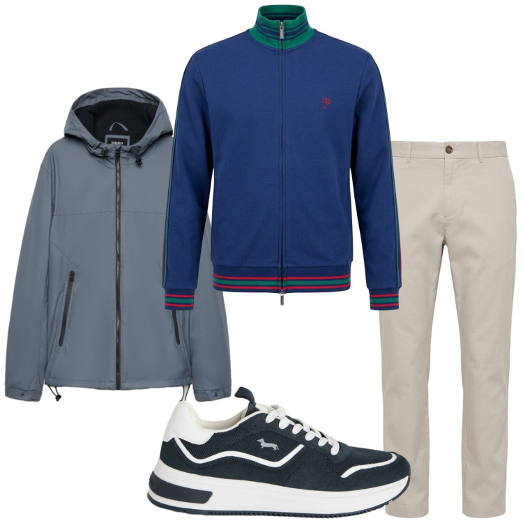 Outfit uomo - Total look #2460247. Stile Urban per Tutti i giorni. Abbinamento con giacche, sneakers, pantaloni, felpe.