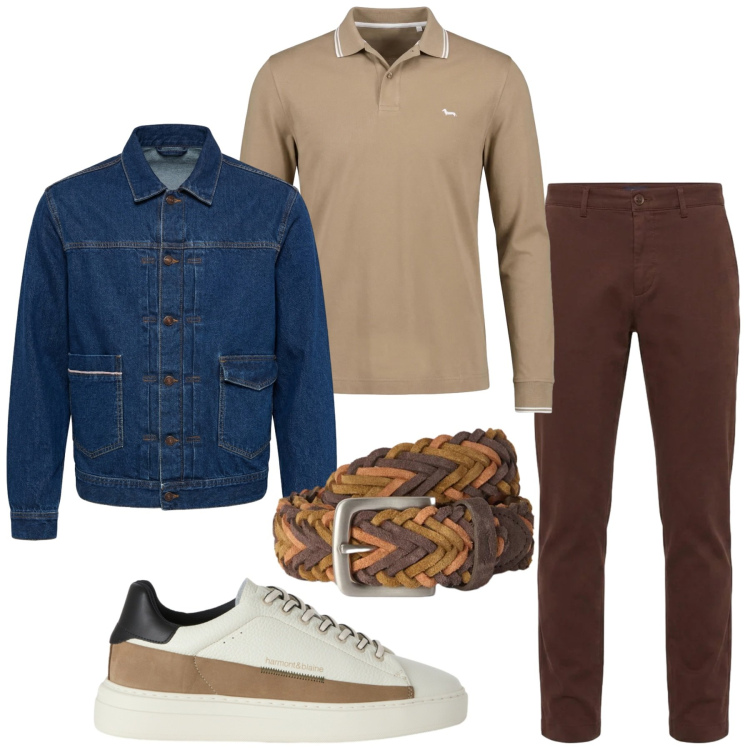Outfit uomo - Total look #2460249. Stile Urban per Serata speciale. Abbinamento con polo, giacche, sneakers, cinture, pantaloni.