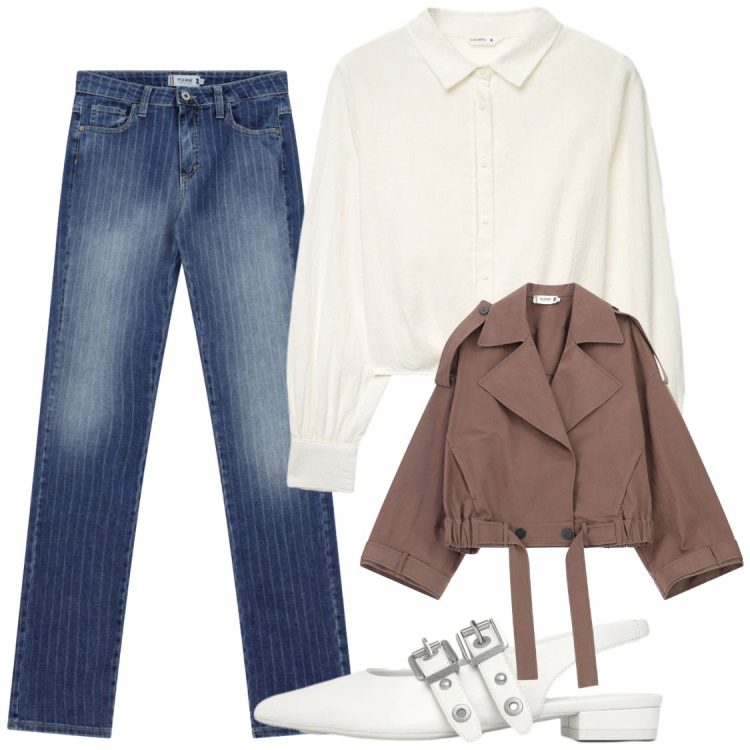 Outfit donna - I primi freddi di settembre. Stile Chic per Ufficio. Abbinamento con camicie, ballerine, cappotti, jeans.