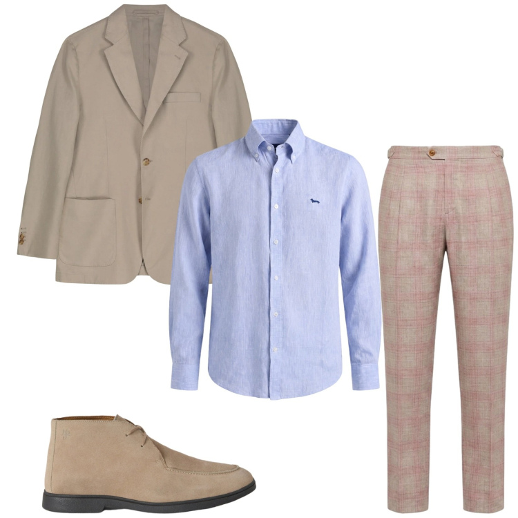 Outfit uomo - Total look #2460291. Stile Business/Elegante per Ufficio. Abbinamento con pantaloni, camicie, stivali e stivaletti, giacche.