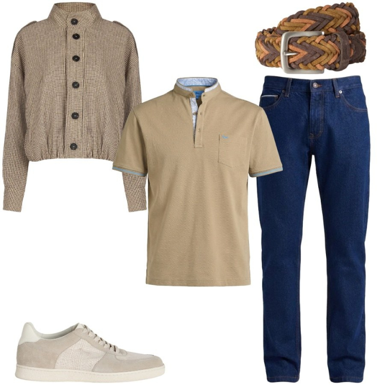 Outfit uomo - Total look #2460425. Stile Casual per Tutti i giorni. Abbinamento con sneakers, polo, jeans, cinture, giacche.