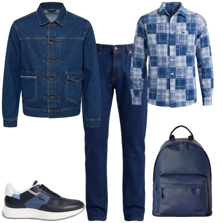 Outfit uomo - Sporty chic nuova stagione. Stile Trendy per Tutti i giorni. Abbinamento con sneakers, giacche, jeans, borse sportive, camicie.
