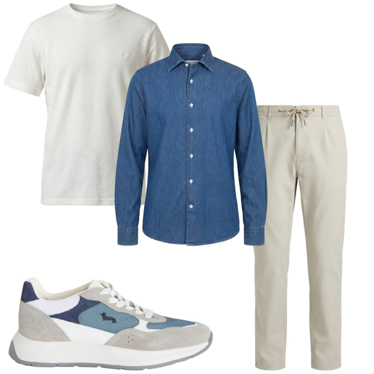 Outfit uomo - Harmont & Blaine. Stile Casual per Tutti i giorni. Abbinamento con sneakers, pantaloni, camicie, t-shirt.