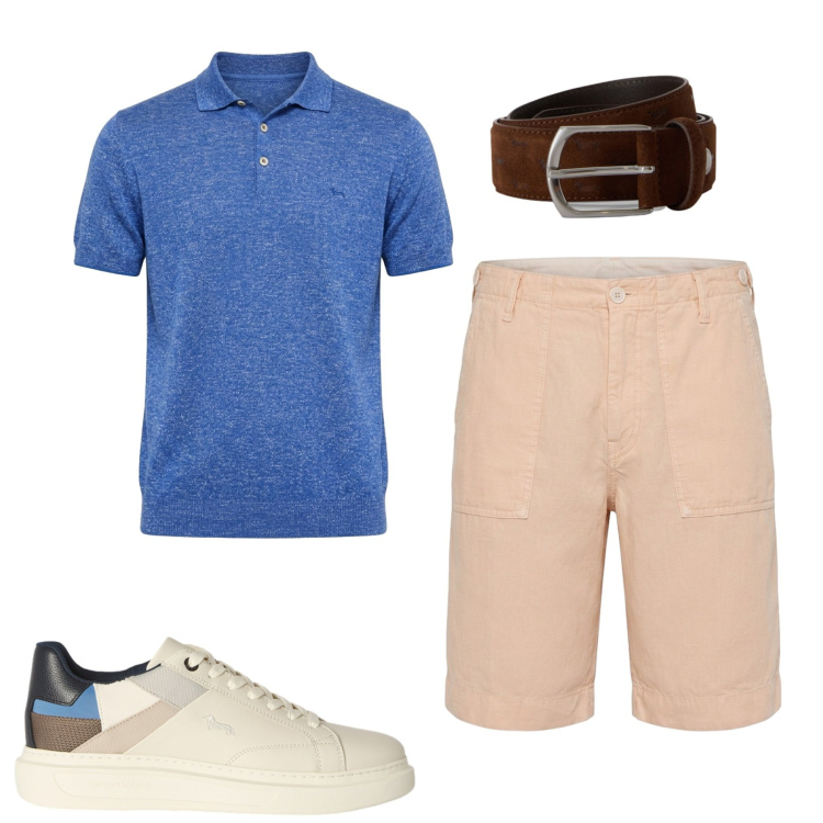 Outfit uomo - Total look #2460665. Stile Casual per Tutti i giorni. Abbinamento con bermuda, polo, sneakers, cinture.
