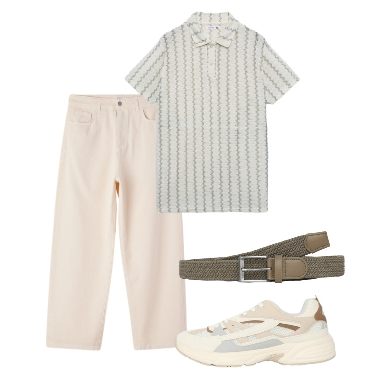 Outfit uomo - Stile da barca. Stile Casual per Tutti i giorni. Abbinamento con cinture, sneakers, pantaloni, polo.