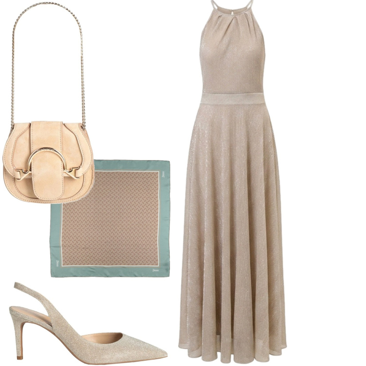 Outfit donna - Eventi eleganti. Stile Chic per Serata fuori. Abbinamento con marsupi, décolleté, sciarpe, vestiti lunghi.