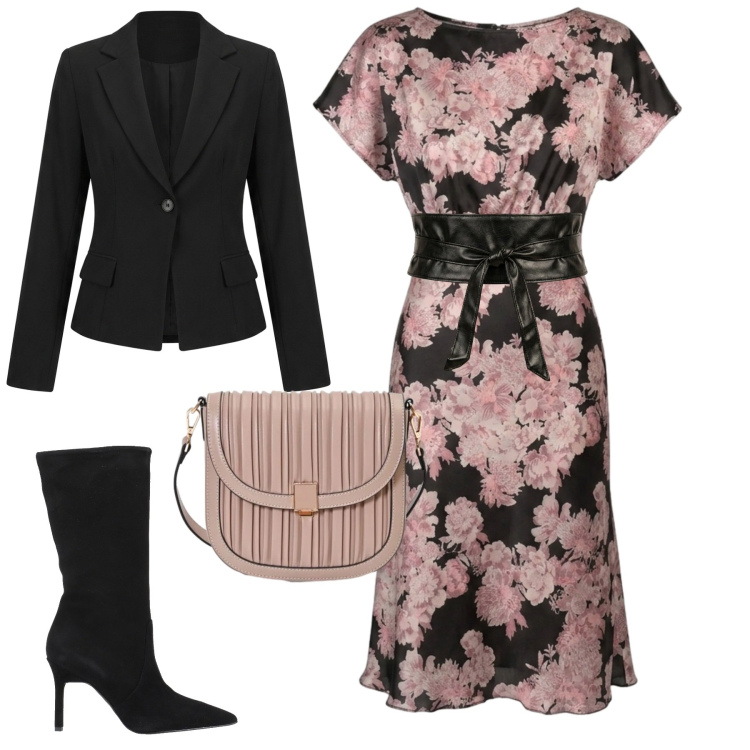 Outfit donna - City. Stile Urban per Tutti i giorni. Abbinamento con stivali, borse a tracolla, vestiti midi/longuette, cinture, blazer.