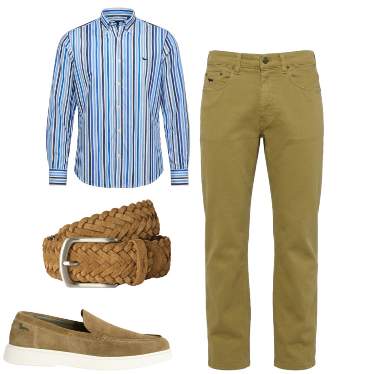 Outfit uomo - City. Stile Urban per Tutti i giorni. Abbinamento con scarpe stringate, cinture, camicie, jeans.