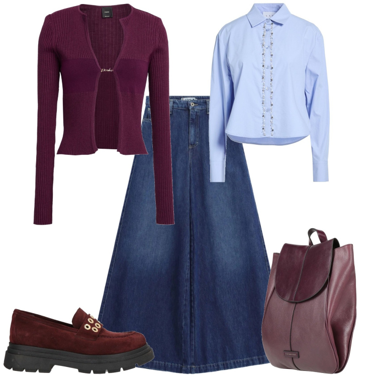 Outfit donna - Casual chic ufficio tempo libero. Stile Casual chic per Tutti i giorni. Abbinamento con camicie, mocassini, cardigans, zaini, jeans.