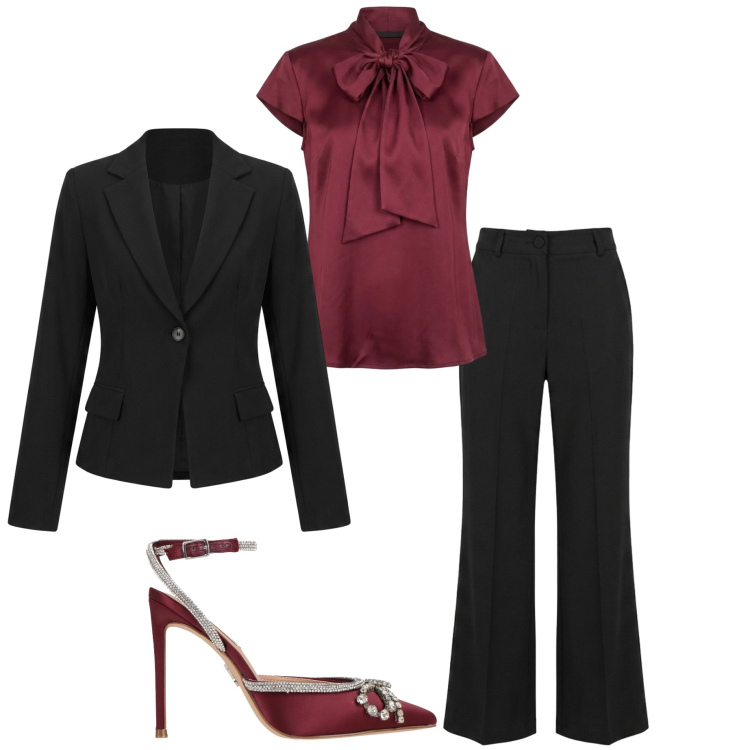 Outfit donna - Cerimonia. Stile Chic per Cerimonia. Abbinamento con décolleté, pantaloni, camicie, blazer.