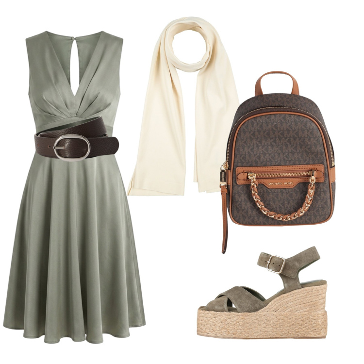 Outfit donna - Total look #2461095. Stile Bon Ton per Tutti i giorni. Abbinamento con espadrillas, zaini, sciarpe, cinture, vestiti senza maniche.