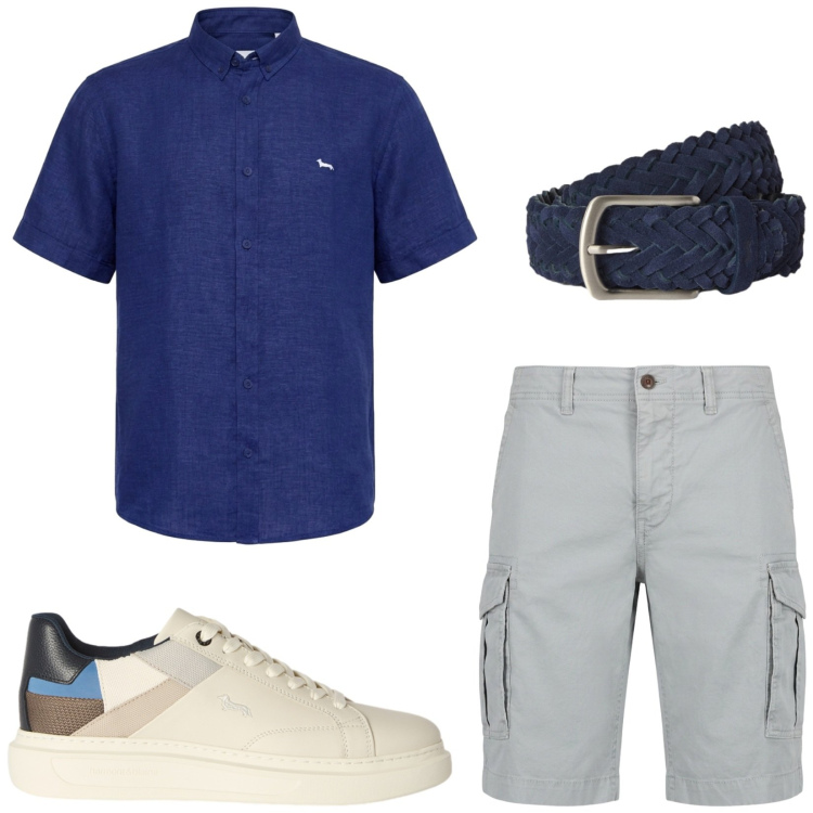 Outfit uomo - Total look #2461136. Stile Casual per Tutti i giorni. Abbinamento con bermuda, sneakers, camicie a manica corta, cinture.