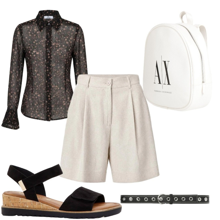Outfit donna - Total look #2461167. Stile Trendy per Tutti i giorni. Abbinamento con zaini, sandali, cinture, shorts, camicie.