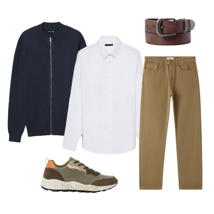 Outfit uomo - Ready for september. Stile Casual per Tutti i giorni. Abbinamento con sneakers, jeans dritti, cardigans, camicie, cinture.