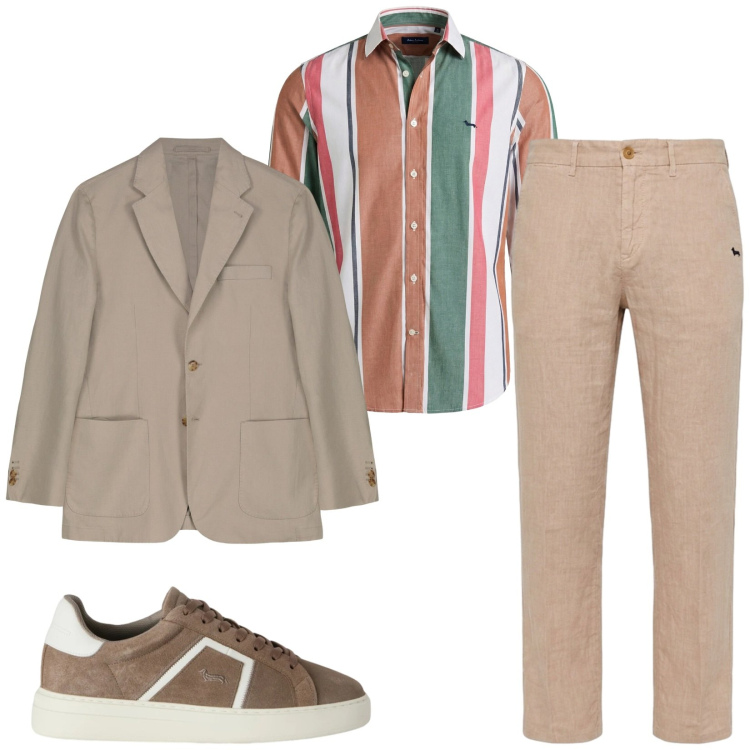 Outfit uomo - Total look #2461218. Stile Trendy per Serata speciale. Abbinamento con pantaloni chino, camicie, sneakers, giacche.