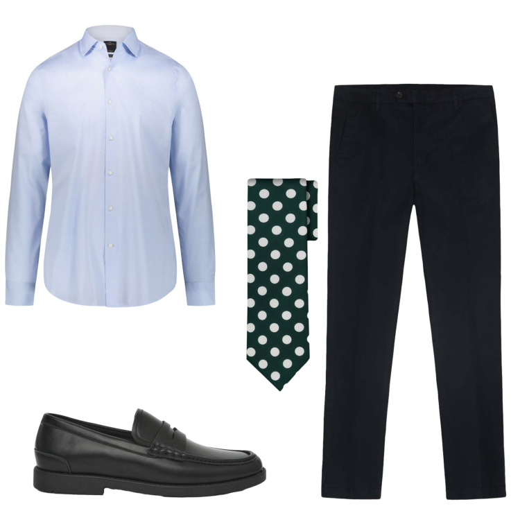 Outfit uomo - Total look #2461222. Stile Business/Elegante per Ufficio. Abbinamento con scarpe stringate, camicie, cravatte, pantaloni.