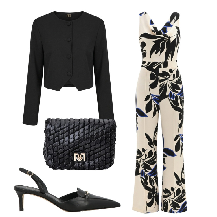 Outfit donna - Cerimonia. Stile Chic per Cerimonia. Abbinamento con décolleté, tute, blazer, borse a tracolla.