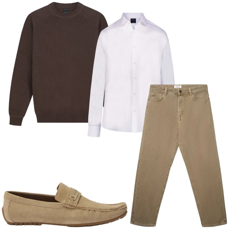 Outfit uomo - Total look #2461252. Stile Casual per Ufficio. Abbinamento con scarpe stringate, jeans, maglieria, camicie.