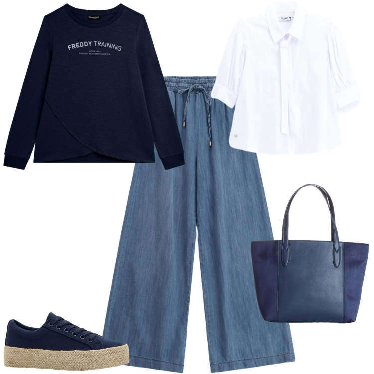 Outfit donna - Nuova stagione sporty chic. Stile Sporty chic per Tutti i giorni. Abbinamento con sneakers, shopping bag, felpe, jeans, camicie.